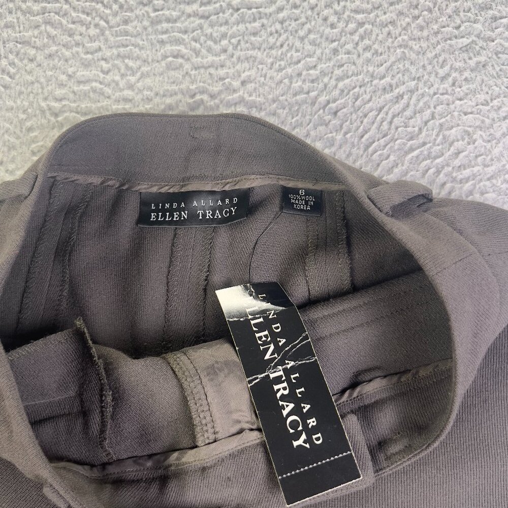 NWT Linda Allard Ellen Tracy Pants Women 6 Brown Wool Business Casual Travel - Picture 7 of 9